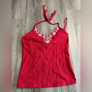 LOFT Red Halter Top